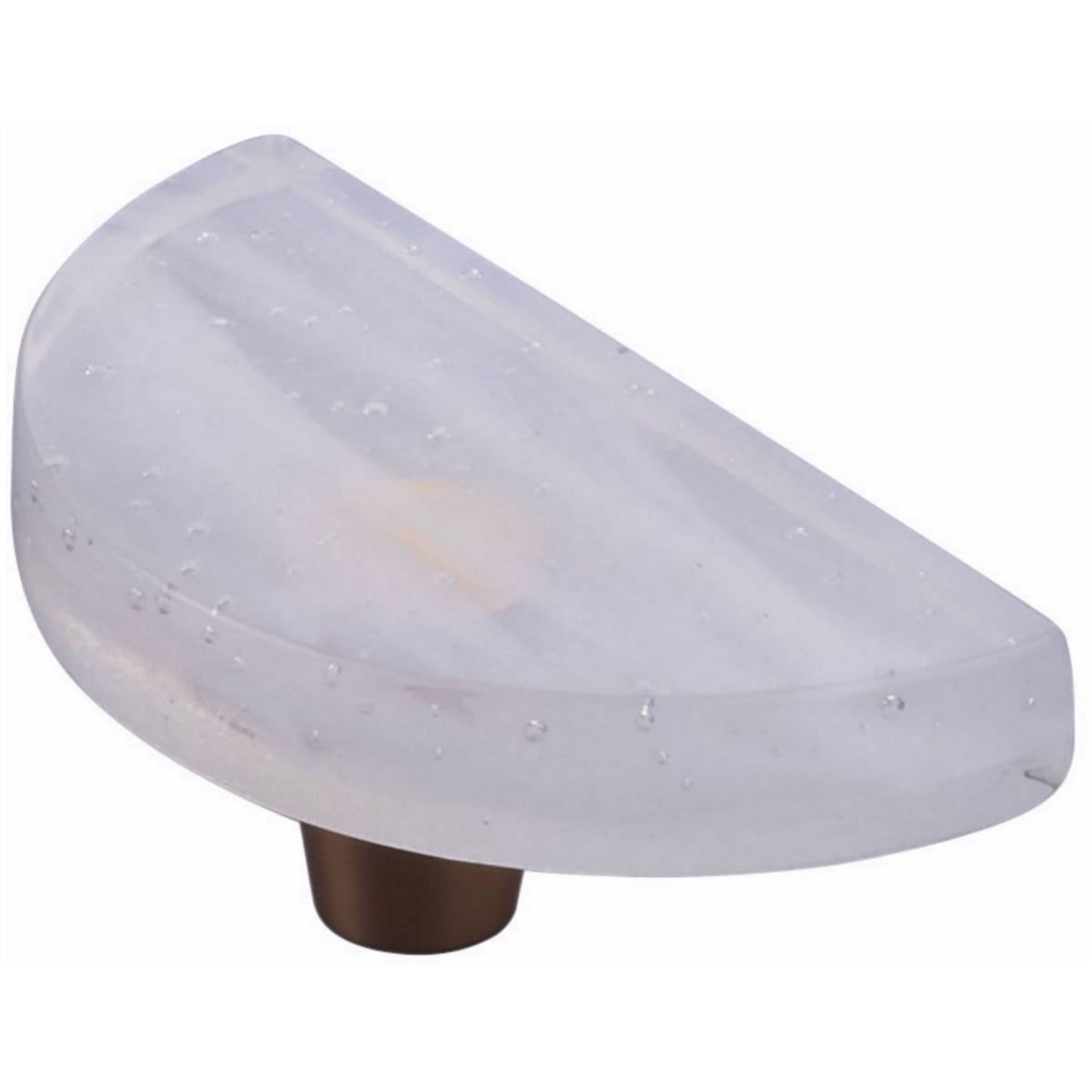 Fused Glass 3" Wide Half Moon Modern Cabinet Knob / Drawer Knob - Made in USA