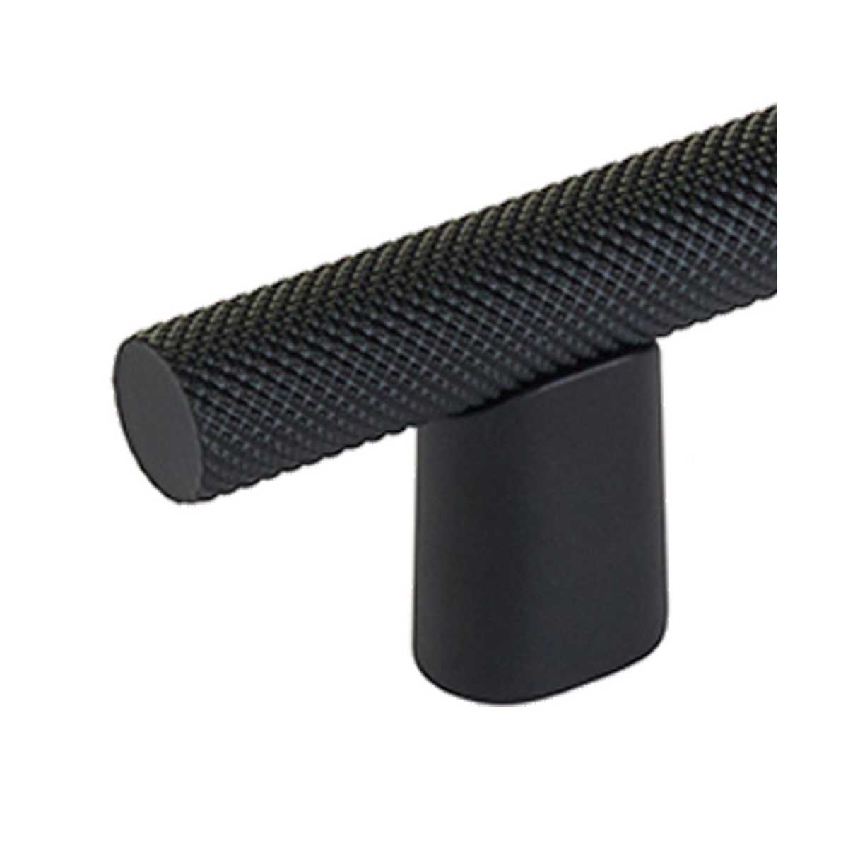 Schaub and Company - 211092-MB - Monza 2" Diamond Knurled Urban Modern Industrial T Bar Cabinet Knob / T Drawer Knob in Matte Black
