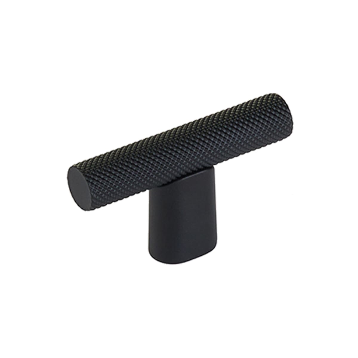 Schaub and Company - 211092-MB - Monza 2" Diamond Knurled Urban Modern Industrial T Bar Cabinet Knob / T Drawer Knob in Matte Black