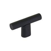 Schaub and Company - 211092-MB - Monza 2" Diamond Knurled Urban Modern Industrial T Bar Cabinet Knob / T Drawer Knob in Matte Black