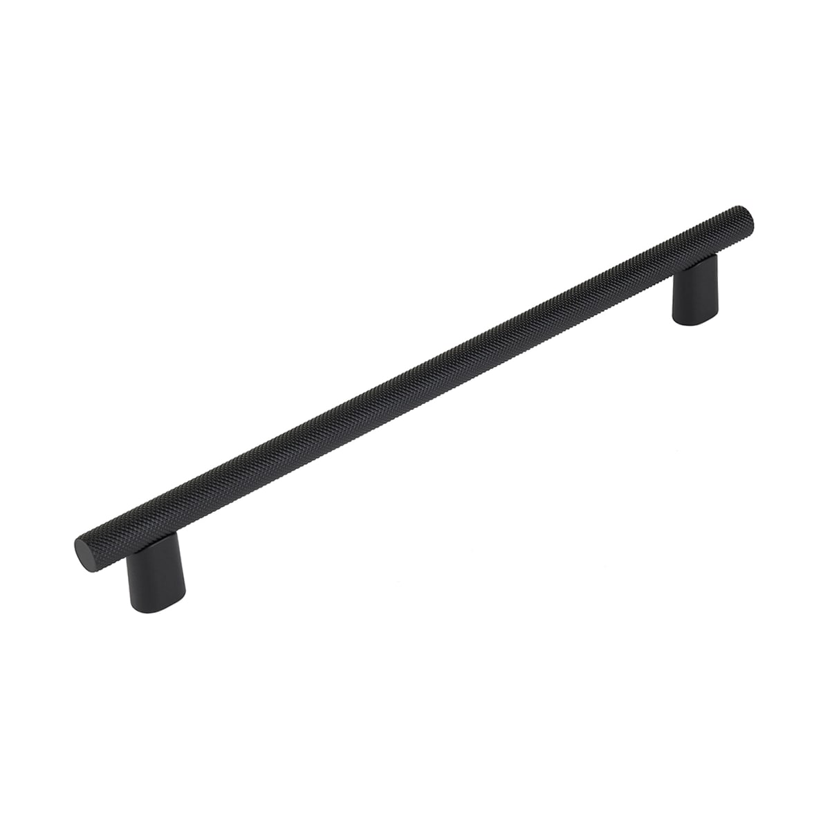 Schaub and Company - 211095-MB - Monza 8" Center to Center Modern Industrial Diamond Knurled Cabinet Handle / Drawer Pull - Made in Italy in Matte Black