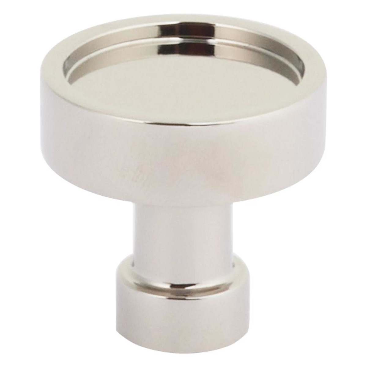 NOHO 1-1/4 Inch Flat Round Modern Solid Brass Cabinet / Drawer Knob