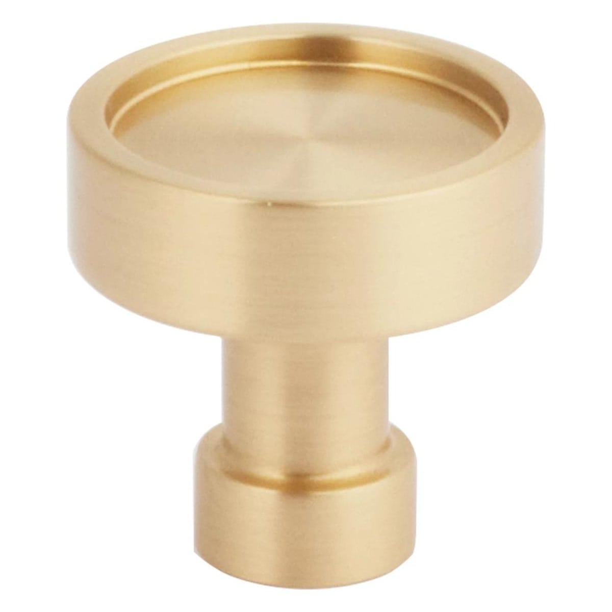 NOHO 1-1/4 Inch Flat Round Modern Solid Brass Cabinet / Drawer Knob
