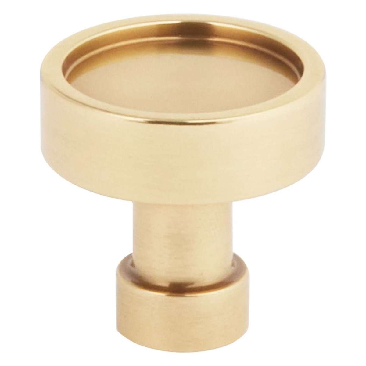 NOHO 1-1/4 Inch Flat Round Modern Solid Brass Cabinet / Drawer Knob