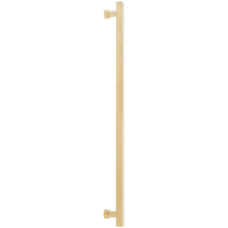 Schaub and Company - 211119-UNBR - NOHO 18 Inch Center to Center Solid Brass Modern Square Appliance Bar Handle / Bar Pull in Unlacquered Brass