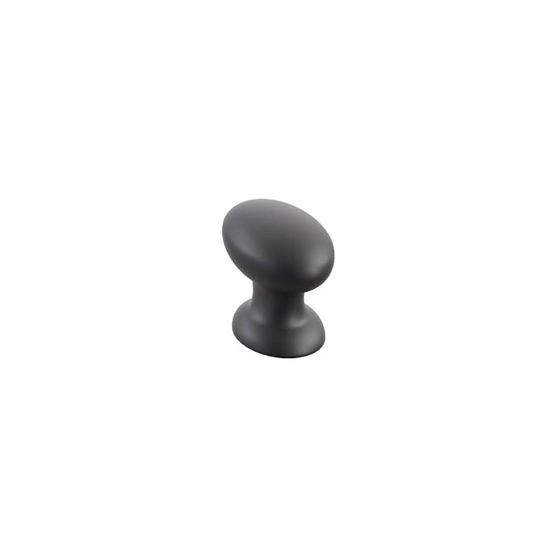 Schaub and Company - 211123-MB - Avenue 1-1/4 Inch Solid Brass Angled Oval Football Cabinet / Drawer Knob in Matte Black