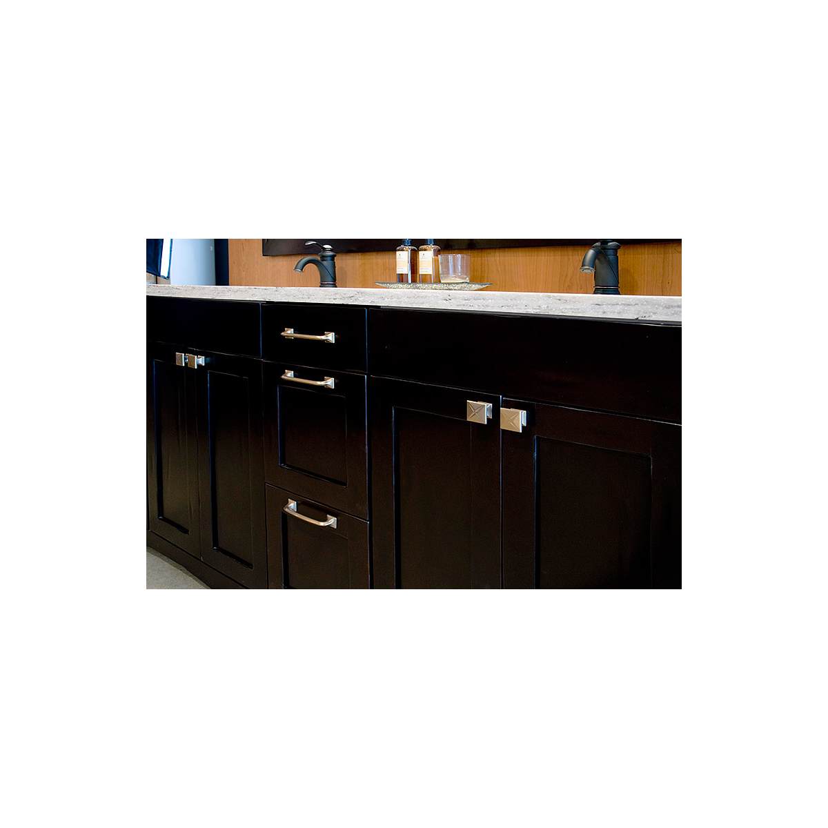 Schaub and Company - 217-BN - Northport 8" Center to Center Contemporary Industrial Cabinet Handle Pull with Square Footplates in Brushed Nickel