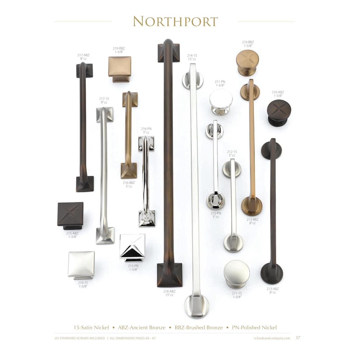 Schaub and Company - 217-BN - Northport 8" Center to Center Contemporary Industrial Cabinet Handle Pull with Square Footplates in Brushed Nickel