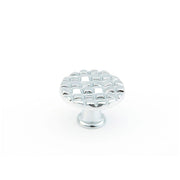 Schaub and Company - 2370-26 - Mosaic 1-1/8" Designer Round Pressed Cabinet Knob - Made in Italy in Polished Chrome