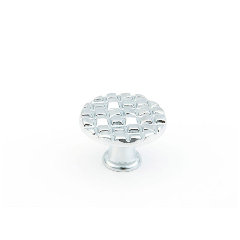 Schaub and Company - 2370-26 - Mosaic 1-1/8" Designer Round Pressed Cabinet Knob - Made in Italy in Polished Chrome