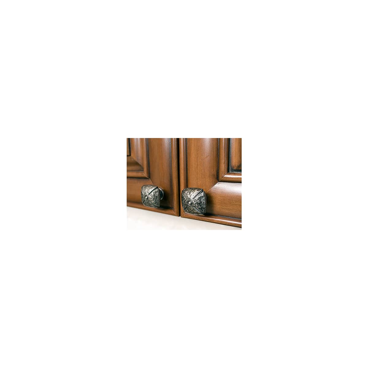 Schaub and Company - 251-VN - Siena 1-3/8" Rustic Farmhouse Square Cabinet Knob in Vibra Nickel