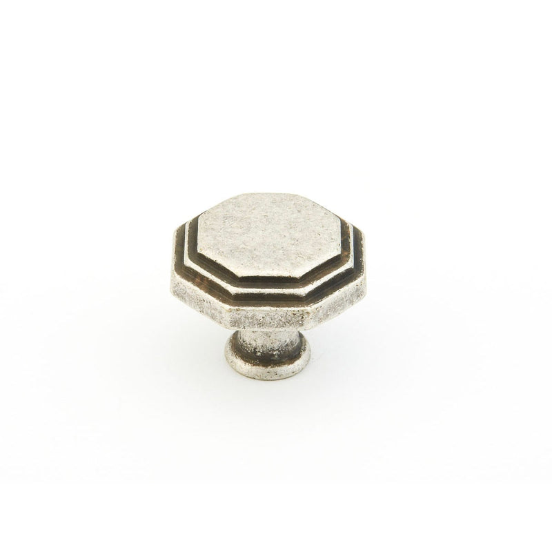 Schaub and Company - 283-FS - Firenza 1-1/8" Geometric Traditional Old World Cabinet Knob - Made in Italy in Firenza Silver