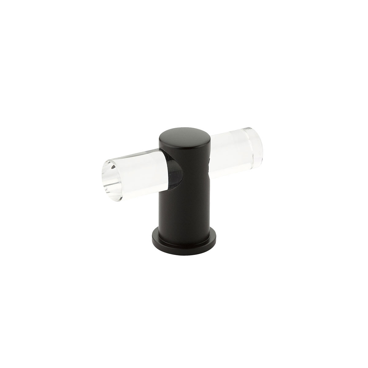 Lumiere 2" Euro Modern Acrylic Adjustable "T" Bar Luxury Solid Brass Cabinet / Drawer Knob