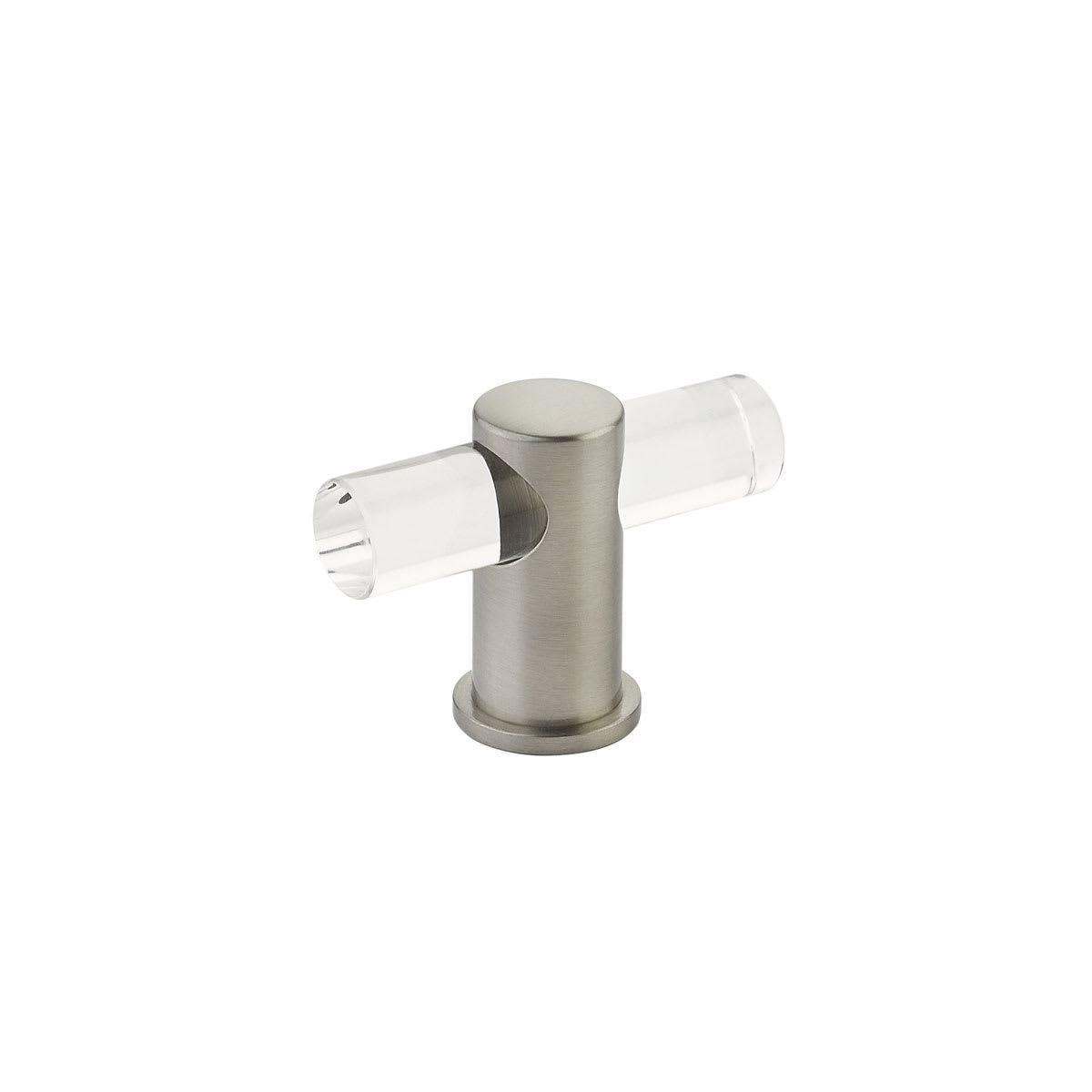 Lumiere 2" Euro Modern Acrylic Adjustable "T" Bar Luxury Solid Brass Cabinet / Drawer Knob
