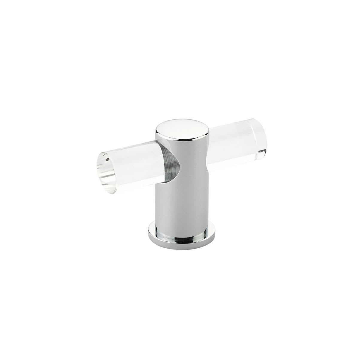 Lumiere 2" Euro Modern Acrylic Adjustable "T" Bar Luxury Solid Brass Cabinet / Drawer Knob