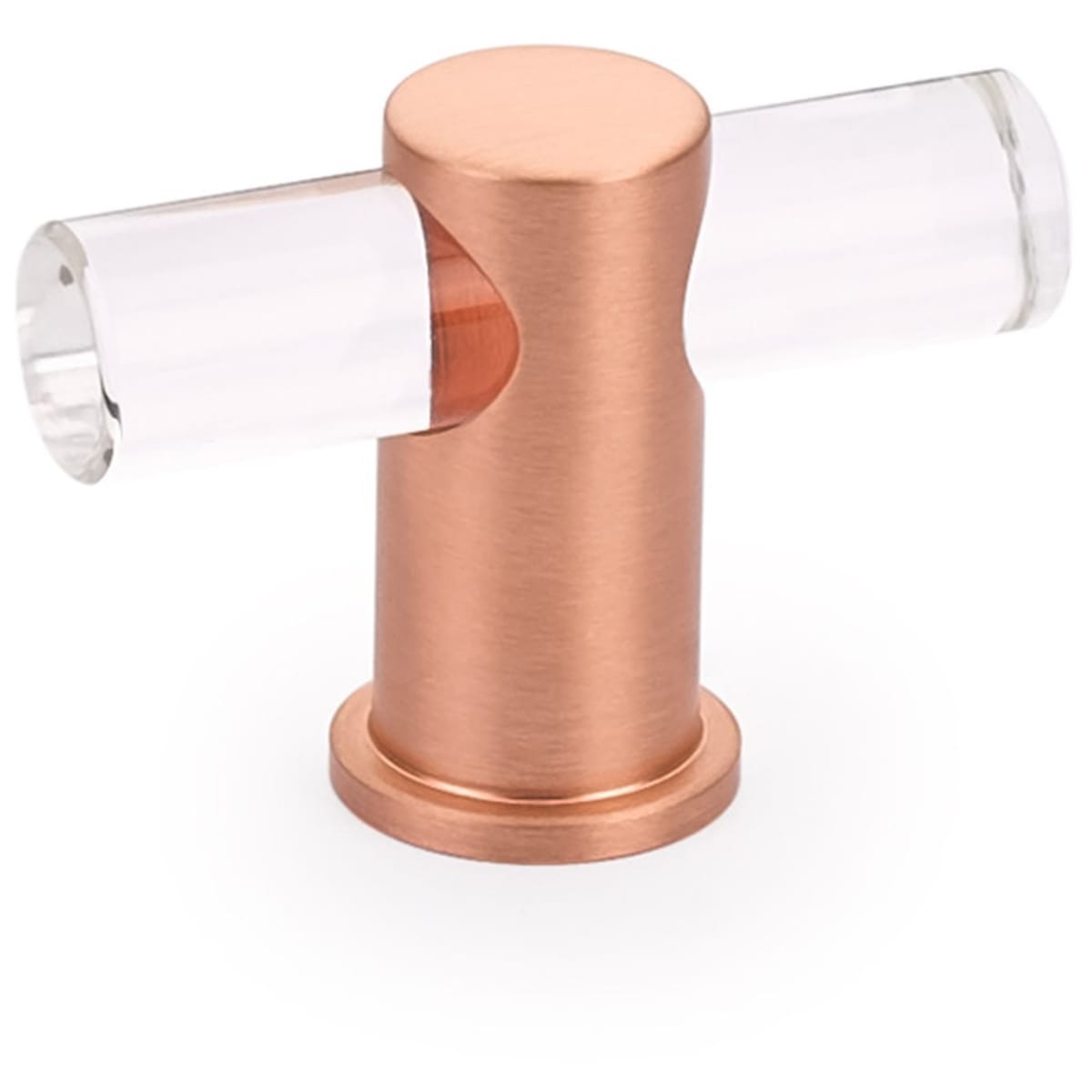 Lumiere 2" Euro Modern Acrylic Adjustable "T" Bar Luxury Solid Brass Cabinet / Drawer Knob