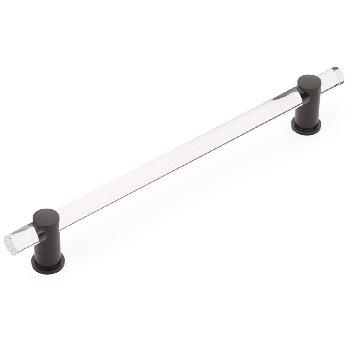 Lumiere 12" Center to Center Euro Modern Acrylic Bar Luxury 15" Appliance Handle with Solid Brass Mounts