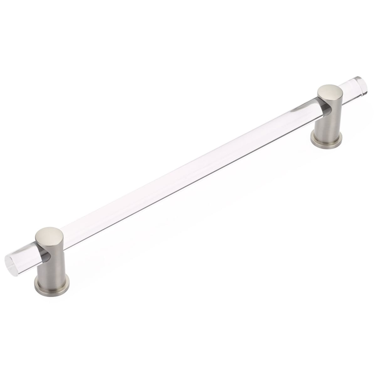 Lumiere 12" Center to Center Euro Modern Acrylic Bar Luxury 15" Appliance Handle with Solid Brass Mounts
