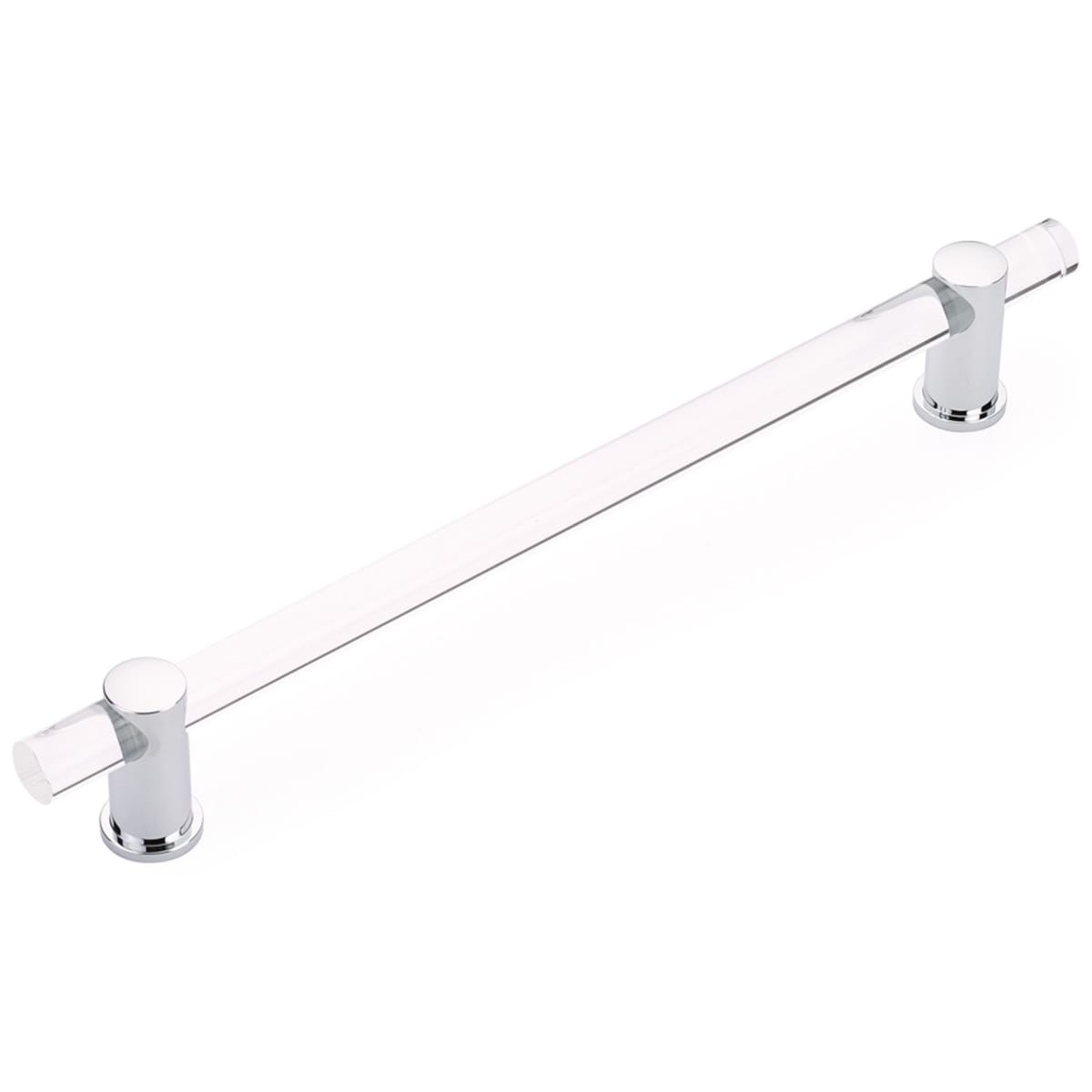 Lumiere 12" Center to Center Euro Modern Acrylic Bar Luxury 15" Appliance Handle with Solid Brass Mounts