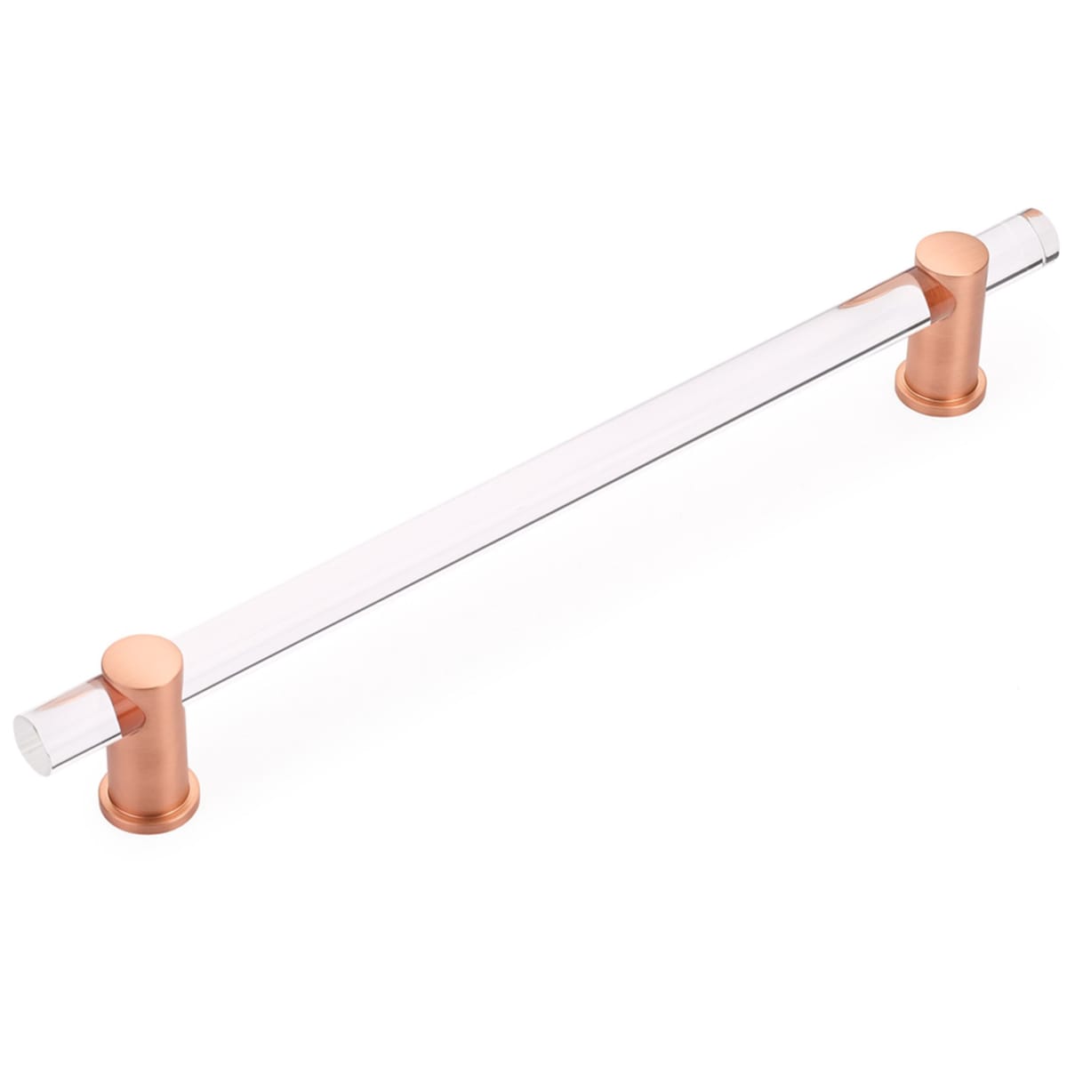 Lumiere 12" Center to Center Euro Modern Acrylic Bar Luxury 15" Appliance Handle with Solid Brass Mounts