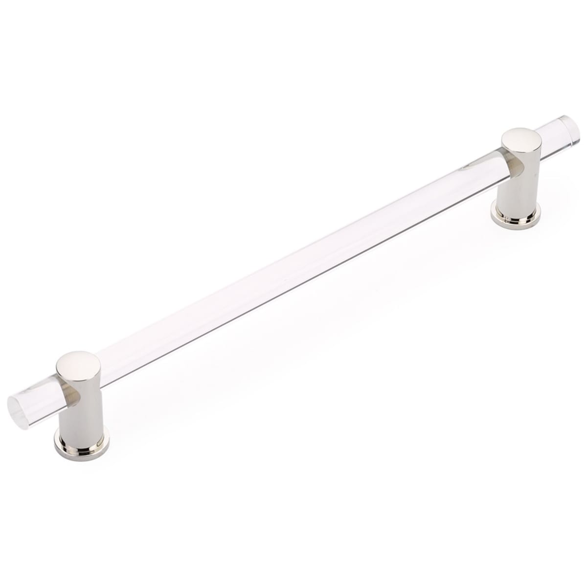 Lumiere 12" Center to Center Euro Modern Acrylic Bar Luxury 15" Appliance Handle with Solid Brass Mounts