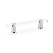 Schaub and Company - 404-26 - Lumiere 6" Euro Modern Solid Brass and Adjustable Acrylic Bar Luxury Cabinet Handle / Drawer Pull in Polished Chrome