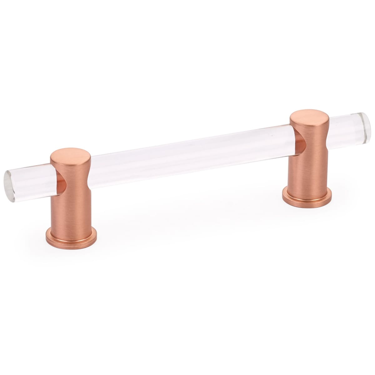 Lumiere 6" Euro Modern Solid Brass and Adjustable Acrylic Bar Luxury Cabinet Handle / Drawer Pull