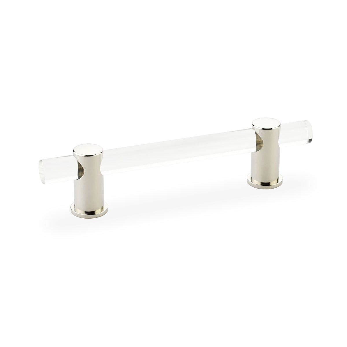 Schaub and Company - 404-PN - Lumiere 6" Euro Modern Solid Brass and Adjustable Acrylic Bar Luxury Cabinet Handle / Drawer Pull in Polished Nickel