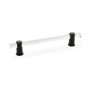 Schaub and Company - 406-MB - Lumiere 8" Euro Modern Solid Brass and Acrylic Bar Luxury Adjustable Cabinet Handle / Drawer Pull in Matte Black
