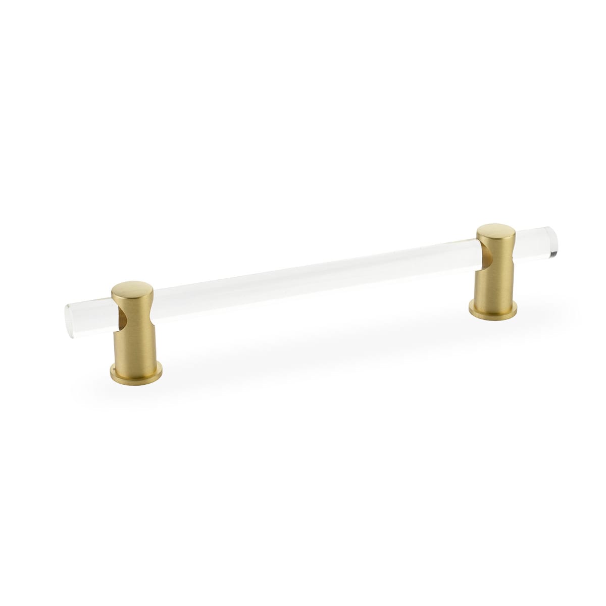 Lumiere 8" Euro Modern Solid Brass and Acrylic Bar Luxury Adjustable Cabinet Handle / Drawer Pull