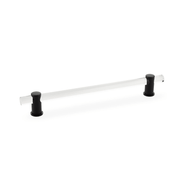 Schaub and Company - 408-MB - Lumiere 10" Euro Modern Luxury Solid Brass and Acrylic Bar Large Adjustable Cabinet Handle / Drawer Pull in Matte Black