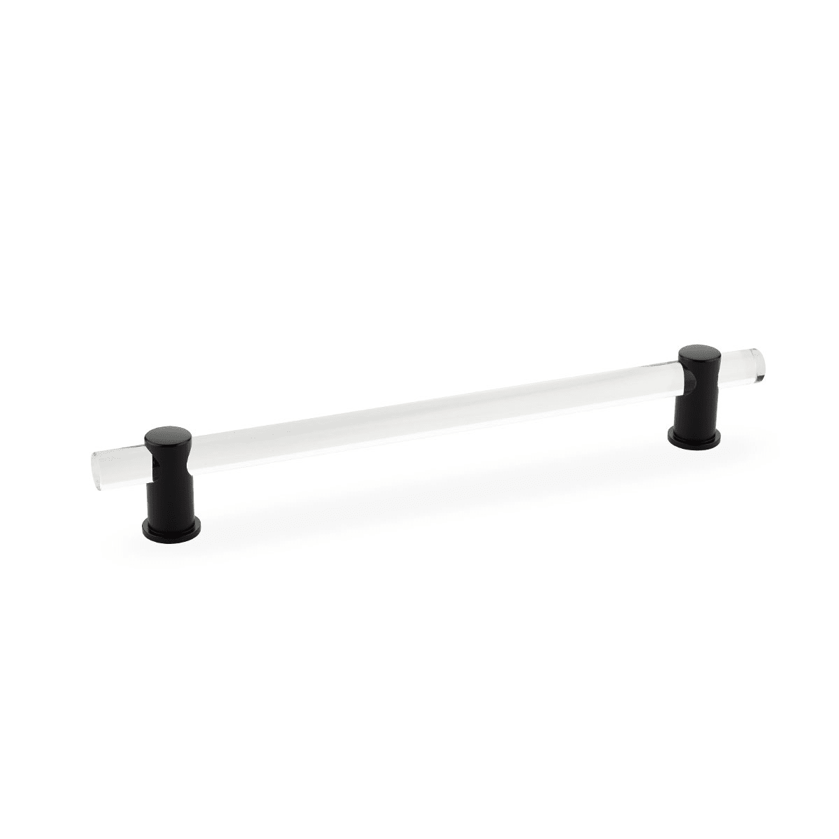 Schaub and Company - 408-MB - Lumiere 10" Euro Modern Luxury Solid Brass and Acrylic Bar Large Adjustable Cabinet Handle / Drawer Pull in Matte Black