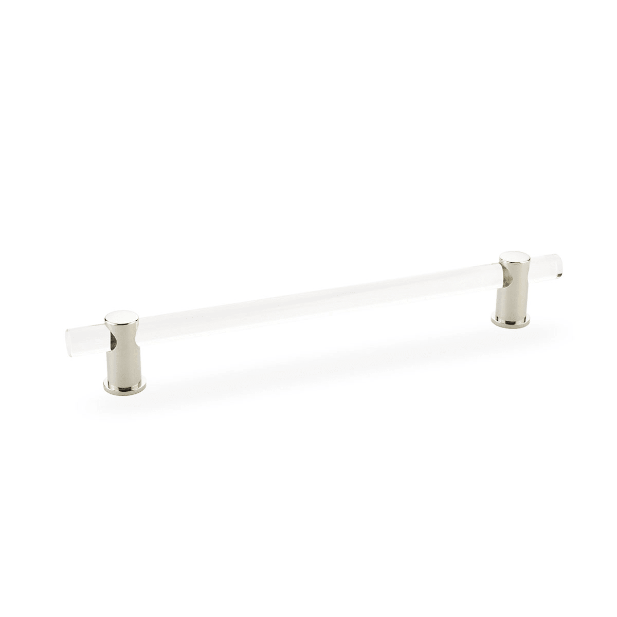 Schaub and Company - 408-PN - Lumiere 10" Euro Modern Luxury Solid Brass and Acrylic Bar Large Adjustable Cabinet Handle / Drawer Pull in Polished Nickel