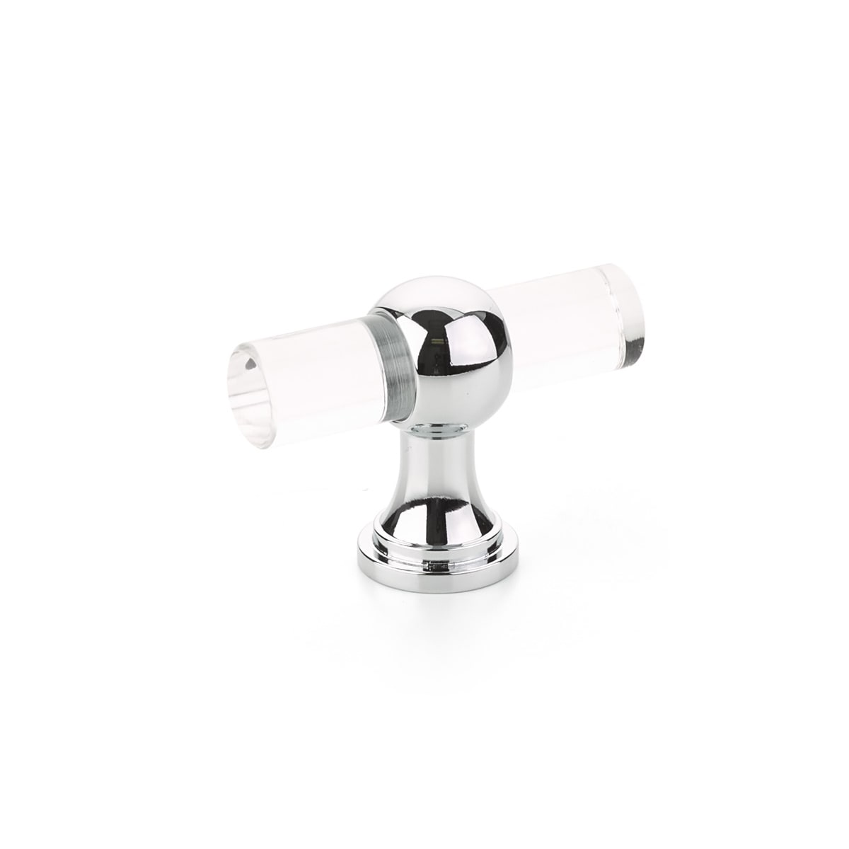 Schaub and Company - 411-26 - Lumiere Transitional 2" Euro Modern Acrylic and Solid Brass "T" Bar Luxury Adjustable Cabinet / Drawer Knob in Polished Chrome