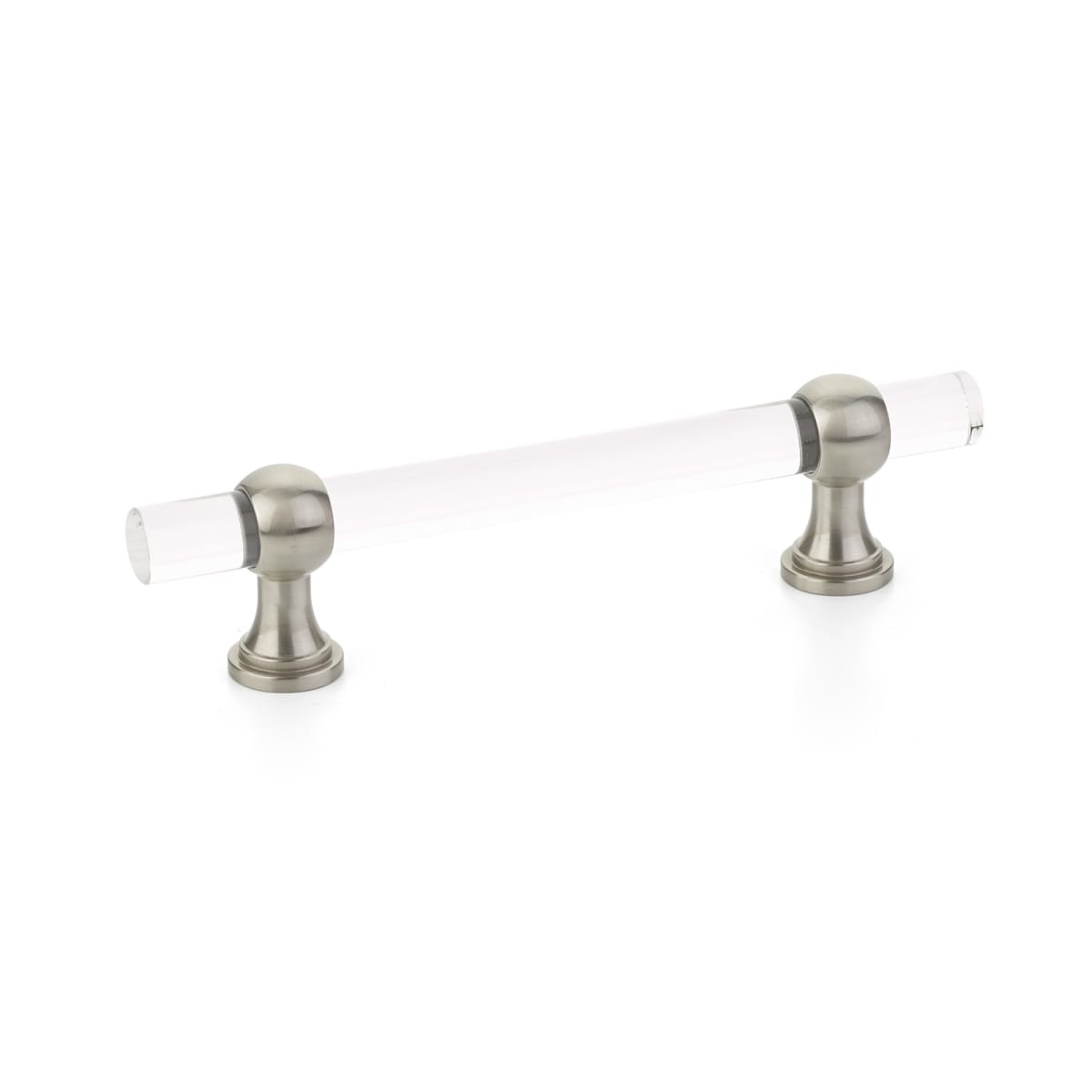 Lumiere Transitional 4" Euro Modern Acrylic and Solid Brass Adjustable Luxury Cabinet Bar Handle / Drawer Bar Pull