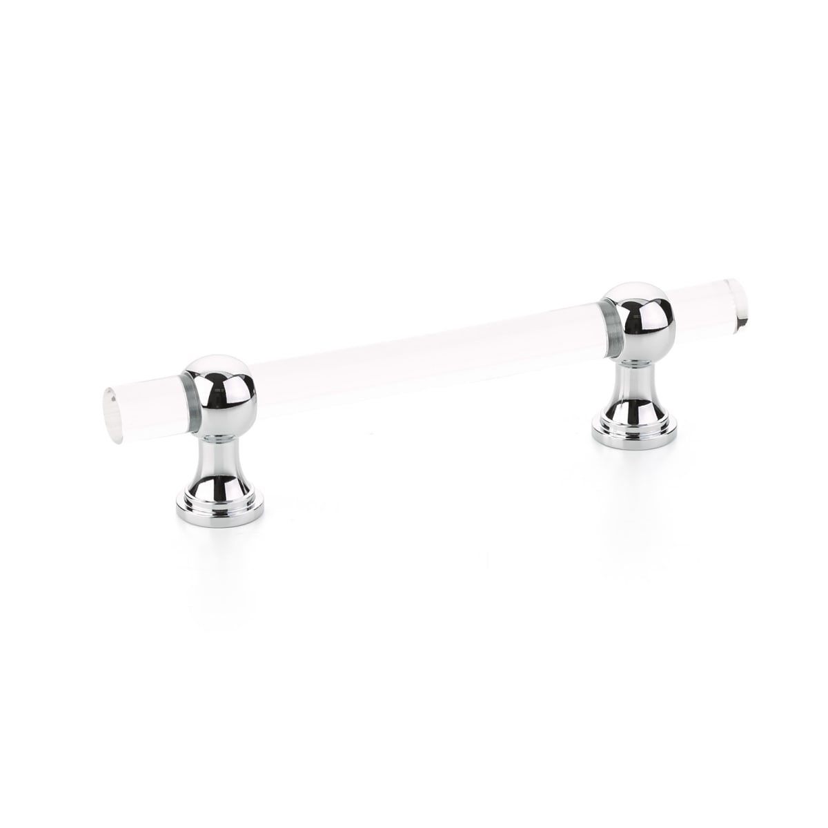Lumiere Transitional 4" Euro Modern Acrylic and Solid Brass Adjustable Luxury Cabinet Bar Handle / Drawer Bar Pull