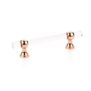Schaub and Company - 414-PRG - Lumiere Transitional 4" Euro Modern Acrylic and Solid Brass Adjustable Luxury Cabinet Bar Handle / Drawer Bar Pull in Polished Rose Gold