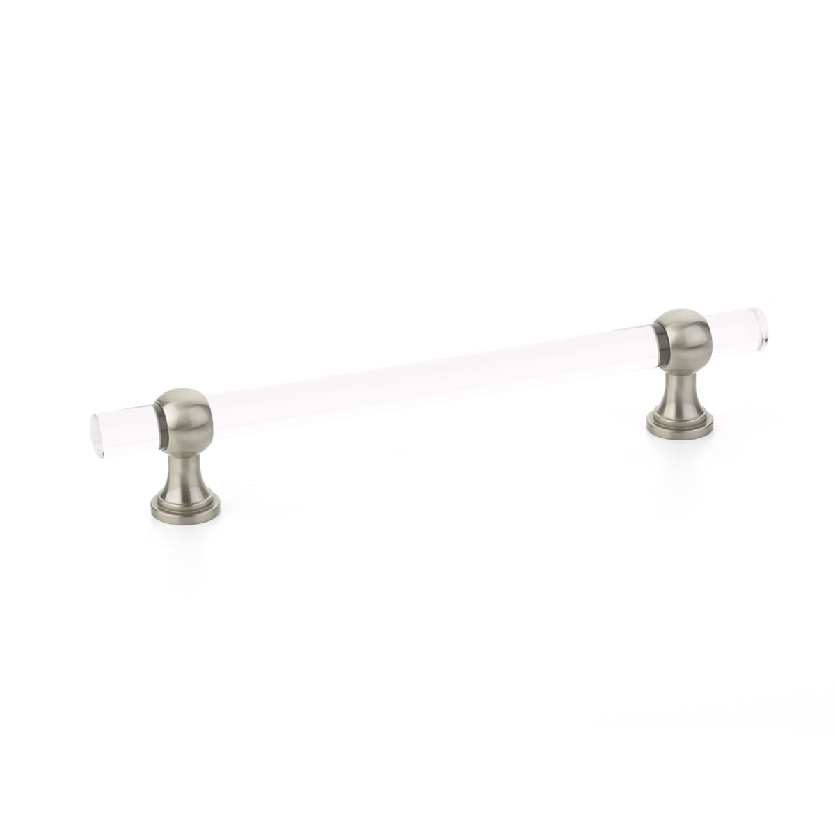 Lumiere Transitional 6" Euro Modern Acrylic Bar and Solid Brass Luxury Adjustable Cabinet Bar Handle / Drawer Pull
