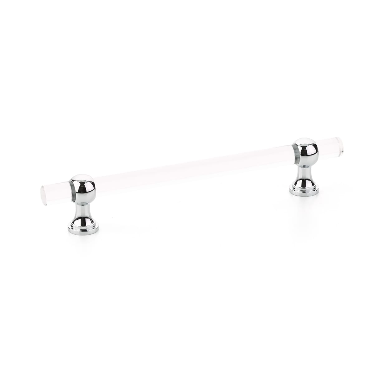 Lumiere Transitional 6" Euro Modern Acrylic Bar and Solid Brass Luxury Adjustable Cabinet Bar Handle / Drawer Pull