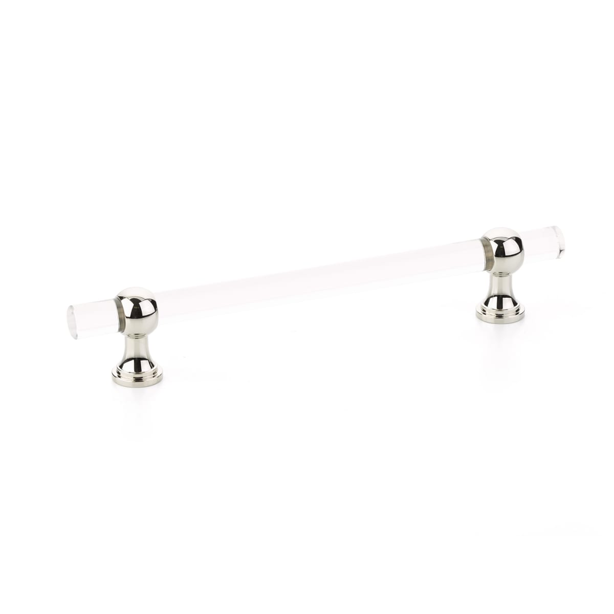 Schaub and Company - 416-PN - Lumiere Transitional 6" Euro Modern Acrylic Bar and Solid Brass Luxury Adjustable Cabinet Bar Handle / Drawer Pull in Polished Nickel