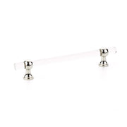 Schaub and Company - 416-PN - Lumiere Transitional 6" Euro Modern Acrylic Bar and Solid Brass Luxury Adjustable Cabinet Bar Handle / Drawer Pull in Polished Nickel