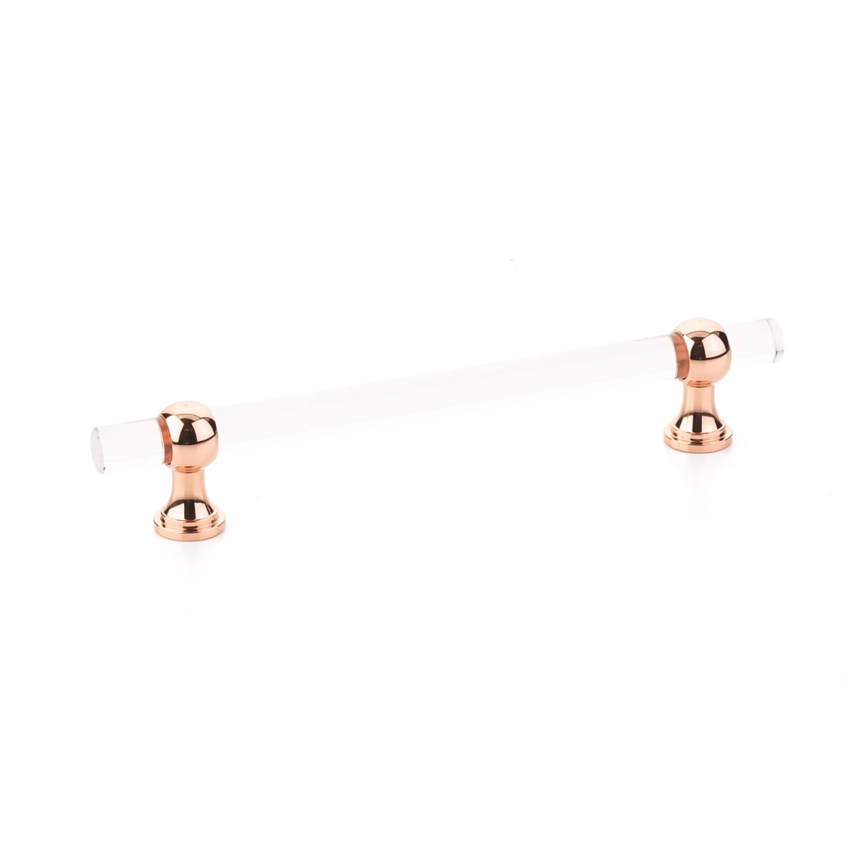 Lumiere Transitional 6" Euro Modern Acrylic Bar and Solid Brass Luxury Adjustable Cabinet Bar Handle / Drawer Pull