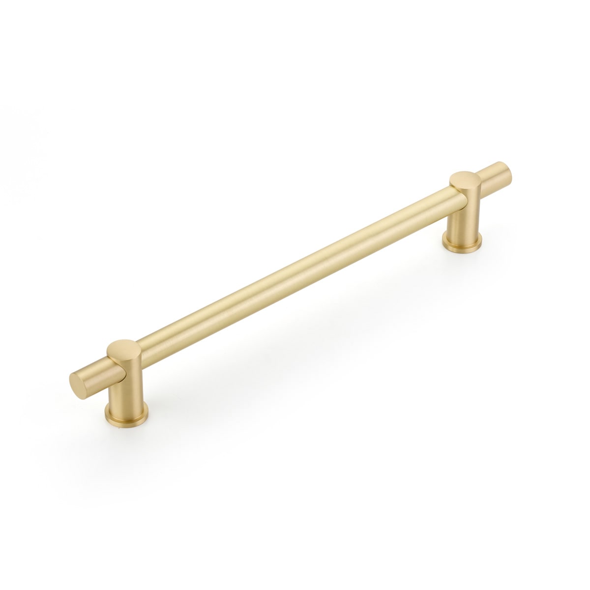 Schaub and Company - 422-SB - Fonce 12" Center to Center Luxury Solid Brass Euro Bar Style Appliance Pull / Handle in Satin Brass