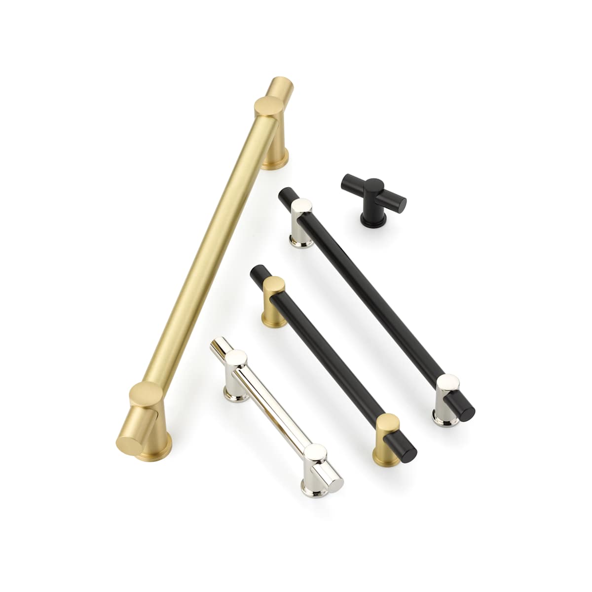 Schaub and Company - 426-SB - Fonce 6" Center to Center Modern Industrial Luxury Solid Brass Cabinet Bar Handle / Drawer Bar Pull in Satin Brass