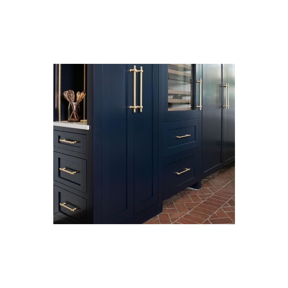 Schaub and Company - 426-SB - Fonce 6" Center to Center Modern Industrial Luxury Solid Brass Cabinet Bar Handle / Drawer Bar Pull in Satin Brass