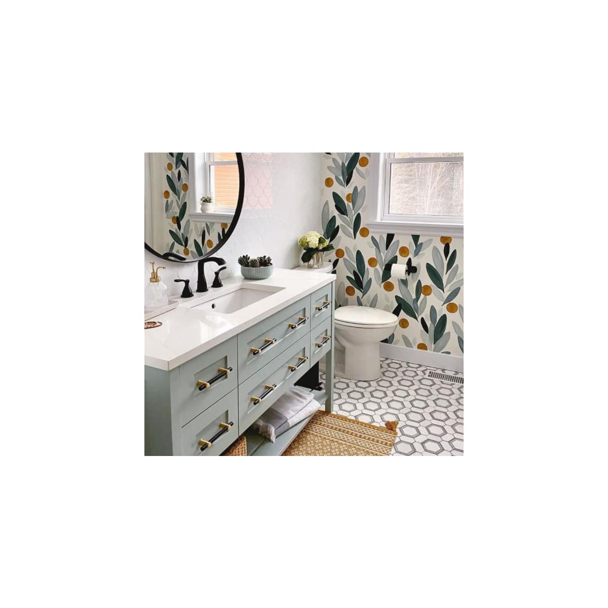Schaub and Company - 428-MB-SB - Fonce 8" Center to Center Modern Euro Bar Style Luxury Solid Brass Cabinet Handle / Drawer Pull in Matte Black / Satin Brass