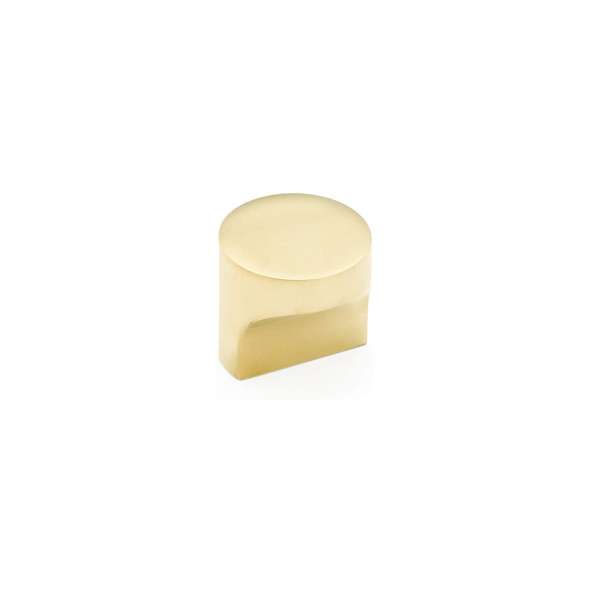 Schaub and Company - 471-UNBR - Haniburton 1-1/4" Contemporary Whistle Pinch Solid Brass Luxury Cabinet Knob in Unlacquered Brass