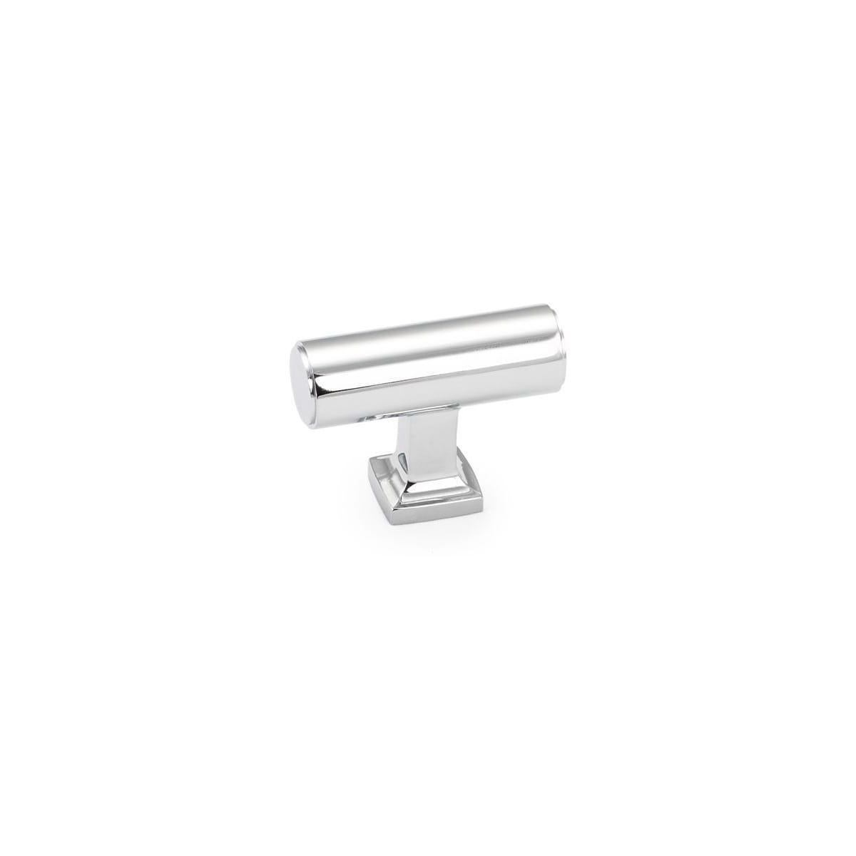 Schaub and Company - 473-26 - Haniburton 1-5/8" Urban Modern Solid Brass Luxury "T" Bar Cabinet Knob in Polished Chrome