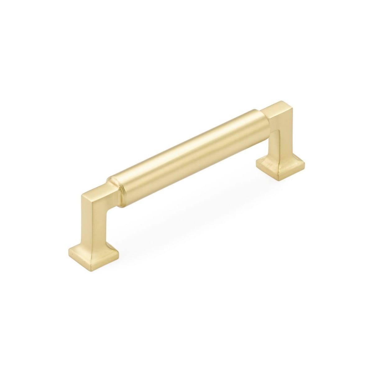 Haniburton 4" Center to Center Luxury Modern Solid Brass Barrel Cabinet Handle / Drawer Pull