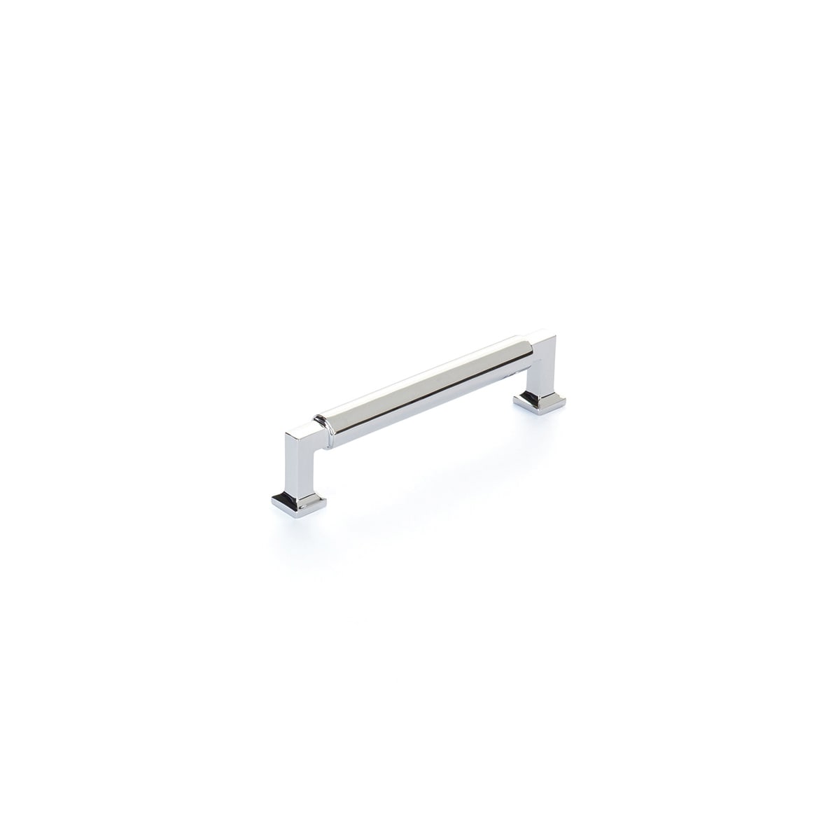 Schaub and Company - 475-26 - Haniburton 5" Center to Center Modern Industrial Barrel Luxury Solid Brass Cabinet Handle / Drawer Pull in Polished Chrome